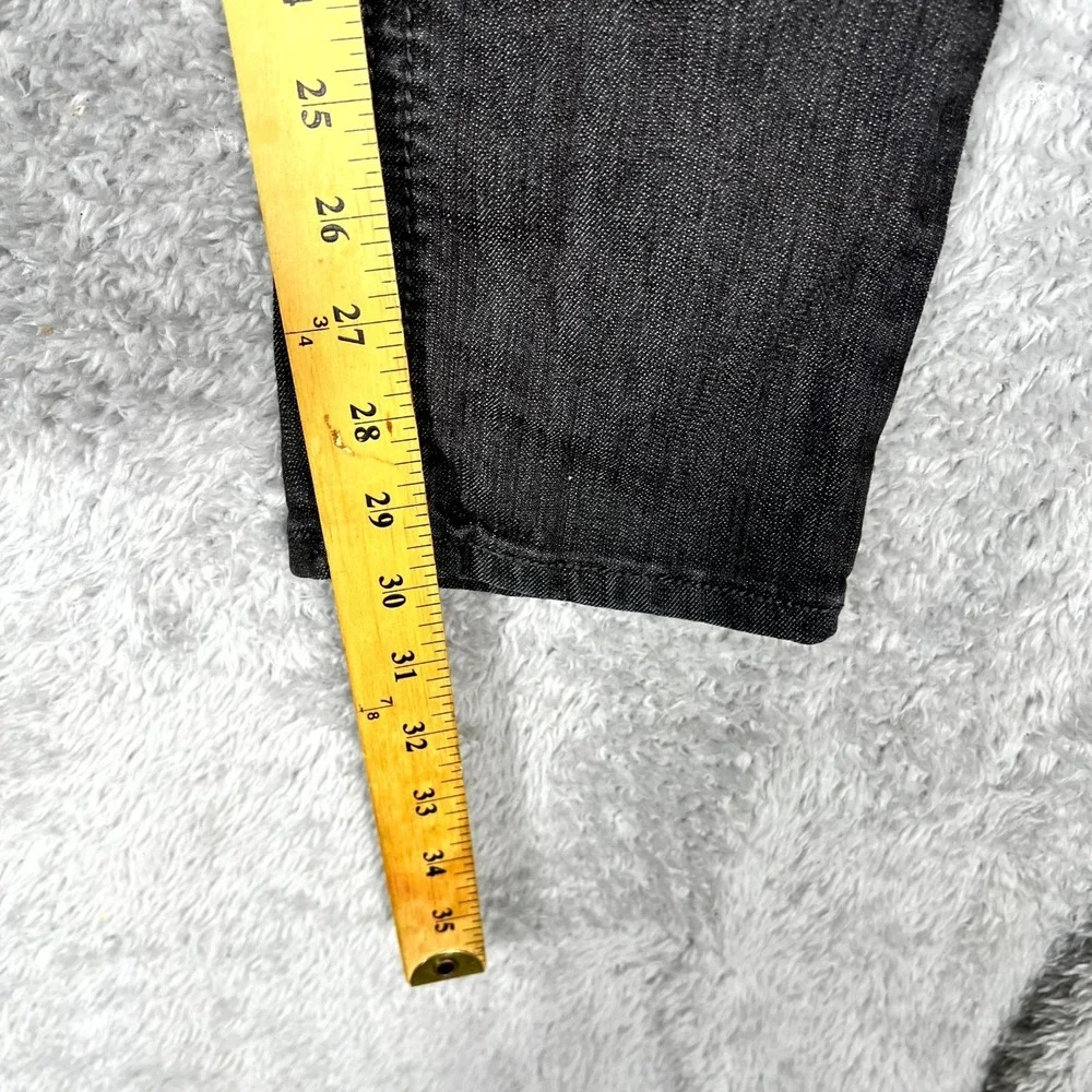 Request Jeans Womens 1X25 Black Denim Cotton Stretch Rhinestone Straight Leg